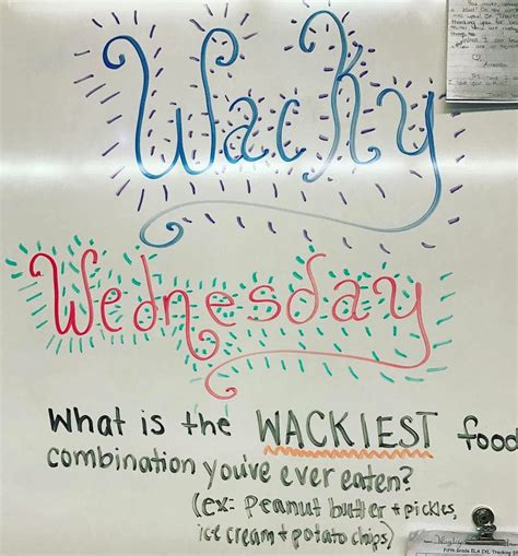 wednesday whiteboard message|wacky wednesday writing prompt.